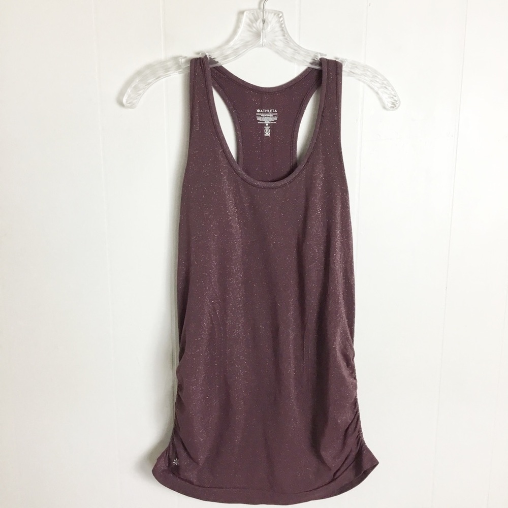 Athleta Shimmer Workout Tank Top Purple Size M